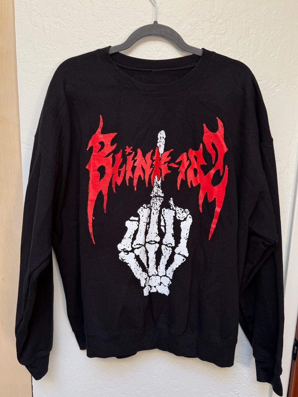 Blink-182 merch. Skeleton sweatshirt